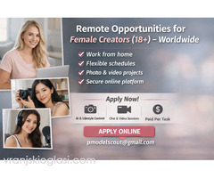 Remote Opportunities for Female Creators (18+) – Worldwide
